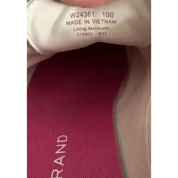 Cole Haan ZeroGrand Oxford Shoes Women 10 White Suede Pink Sole Lace Up Wingtip - Picture 12 of 12